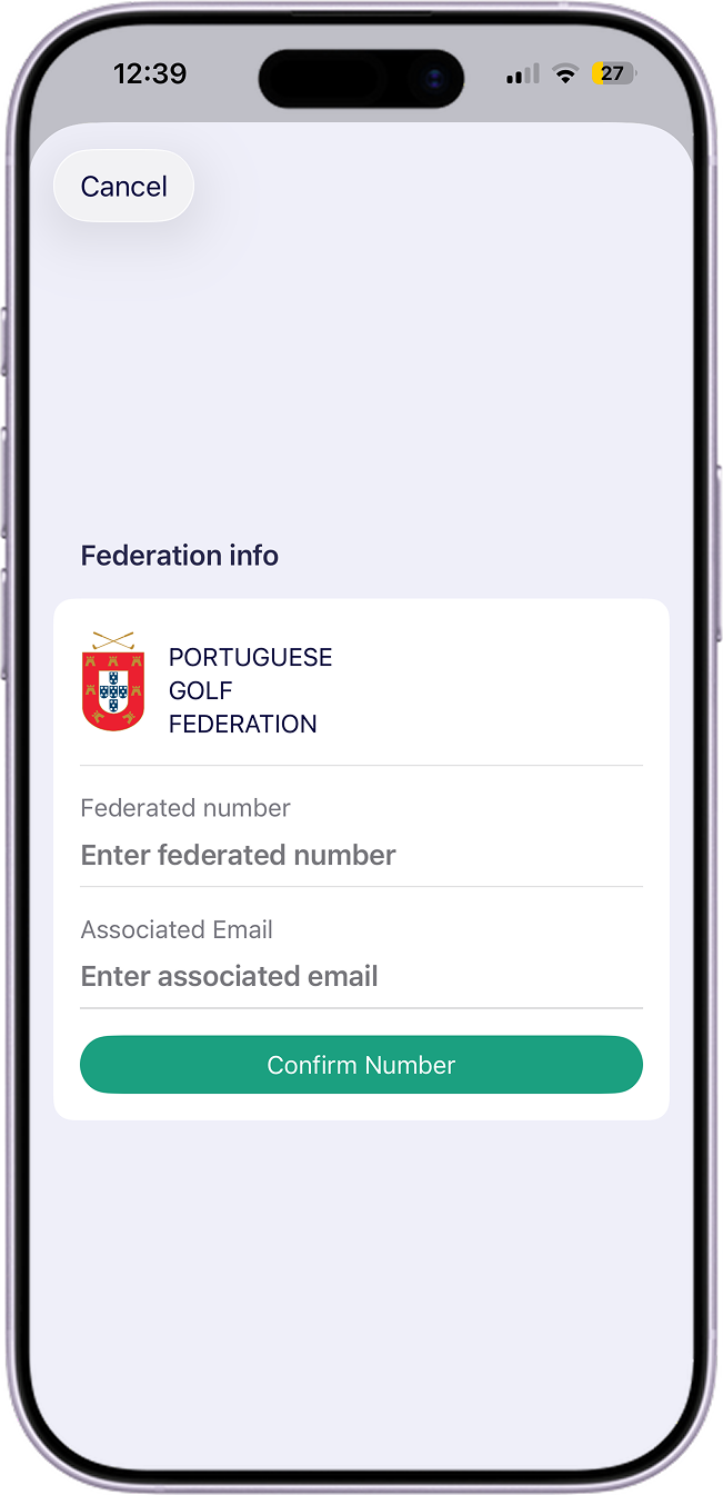 Associação do número de federado